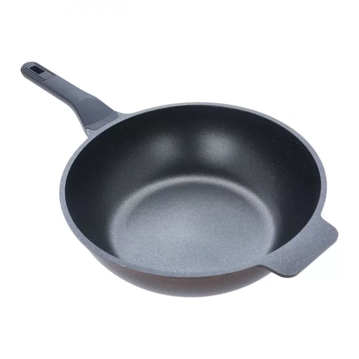 Tigaie Wok NeoKlein PH-WP30 pentru Plita cu Inductie 30CM Negru