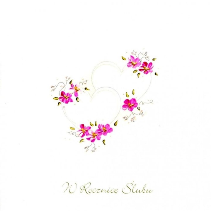 Karnet Rocznica Kwadrat R01 - Slub, 135x135mm, alb, foliat