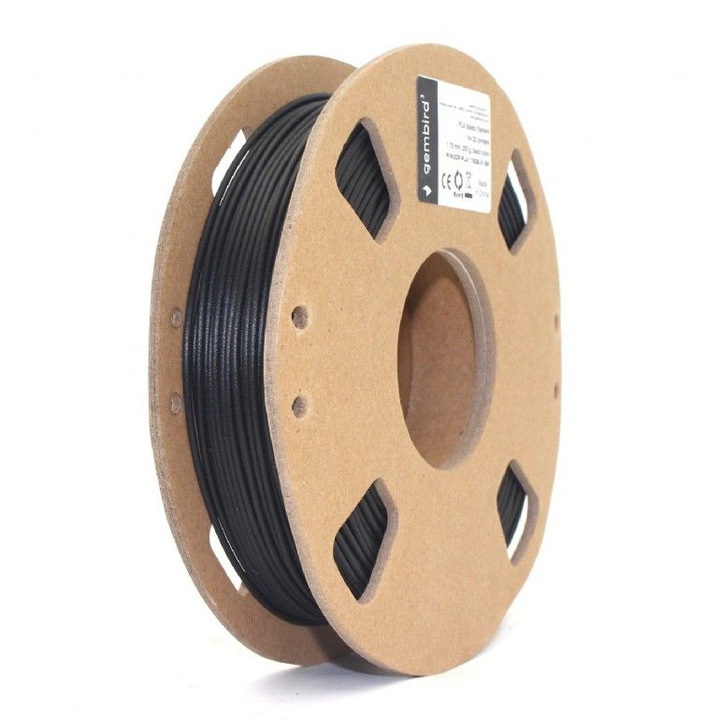 Filament PLA Gembird 1,75mm 200g negru pentru imprimante 3D