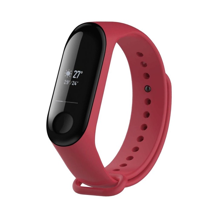 Fixed Sporty szilikon szíj Xiaomi Mi Band 3/4 okosórákhoz kompatibilis, rózsaszín FIXSSTB-1414-PI