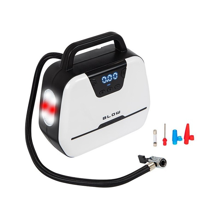 Compresor auto Blow 120W, cilindru metalic, lampa LED, 12V, 150PSI, cablu 2.8m