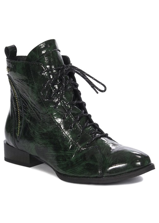 Botine dama 0662109009, Maciejka, Piele lacuita, Verde