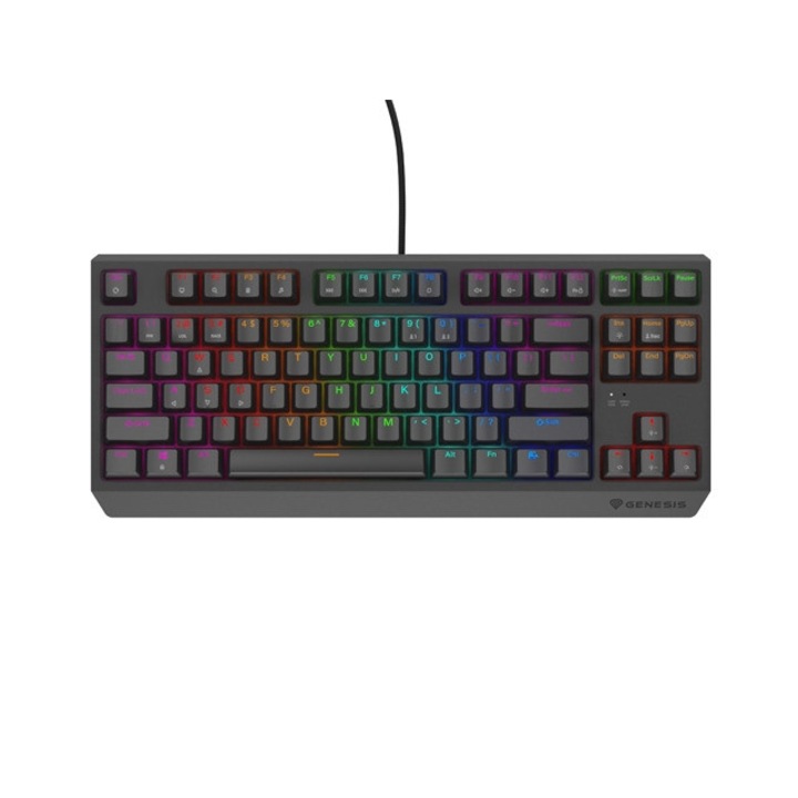 Клавиатура Genesis Gaming Keyboard Thor 230 TKL Lite US Rainbow Mechanical Outemu Red Black Hot Swap NKG-2076
