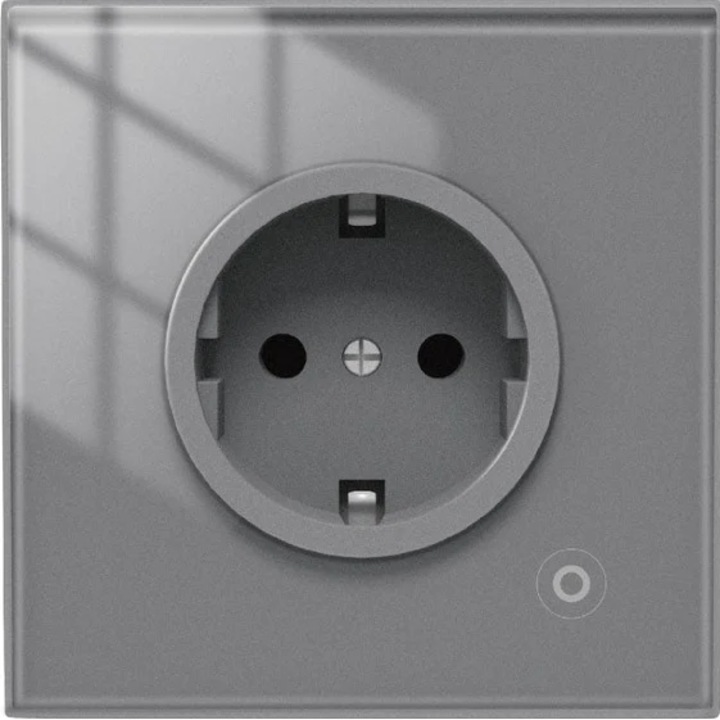 Priza inteligenta, MOES, Sticla, WiFi, 16A, Gri