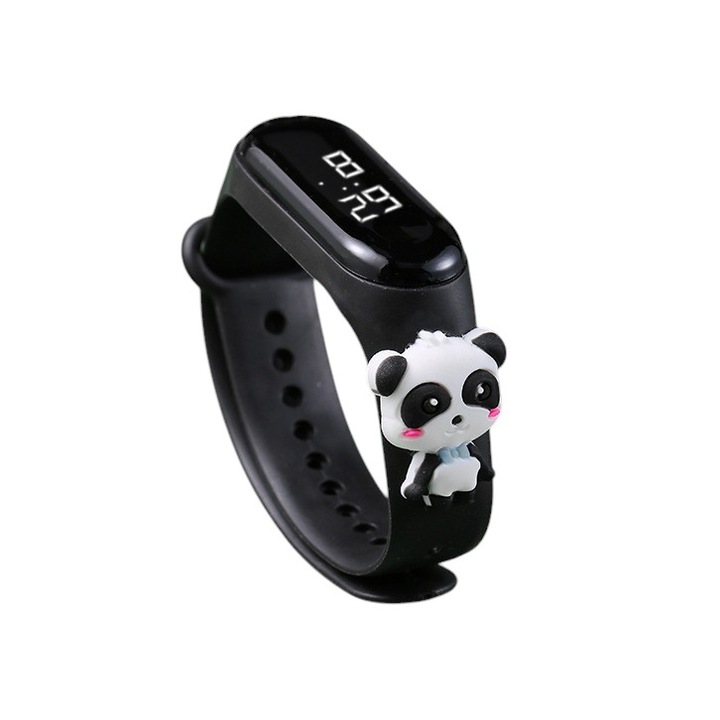Ceas pentru copii Band 9, LED, Curea din silicon, Panda