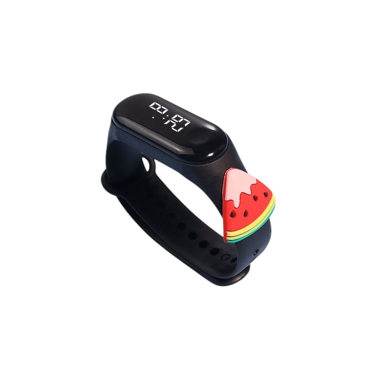 Ceas pentru copii Band 9, LED, Curea din silicon, Watermelon