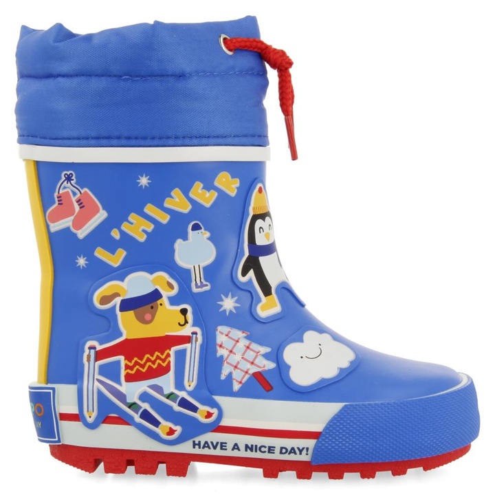 Gioseppo, Ghete de ploaie cu model grafic, Rosu/Albastru