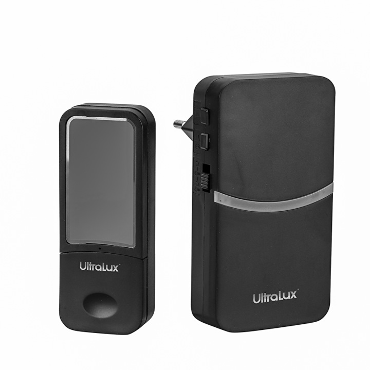 RF Безжичен кинетичен звънец Ultralux, IP44, Черен цвят