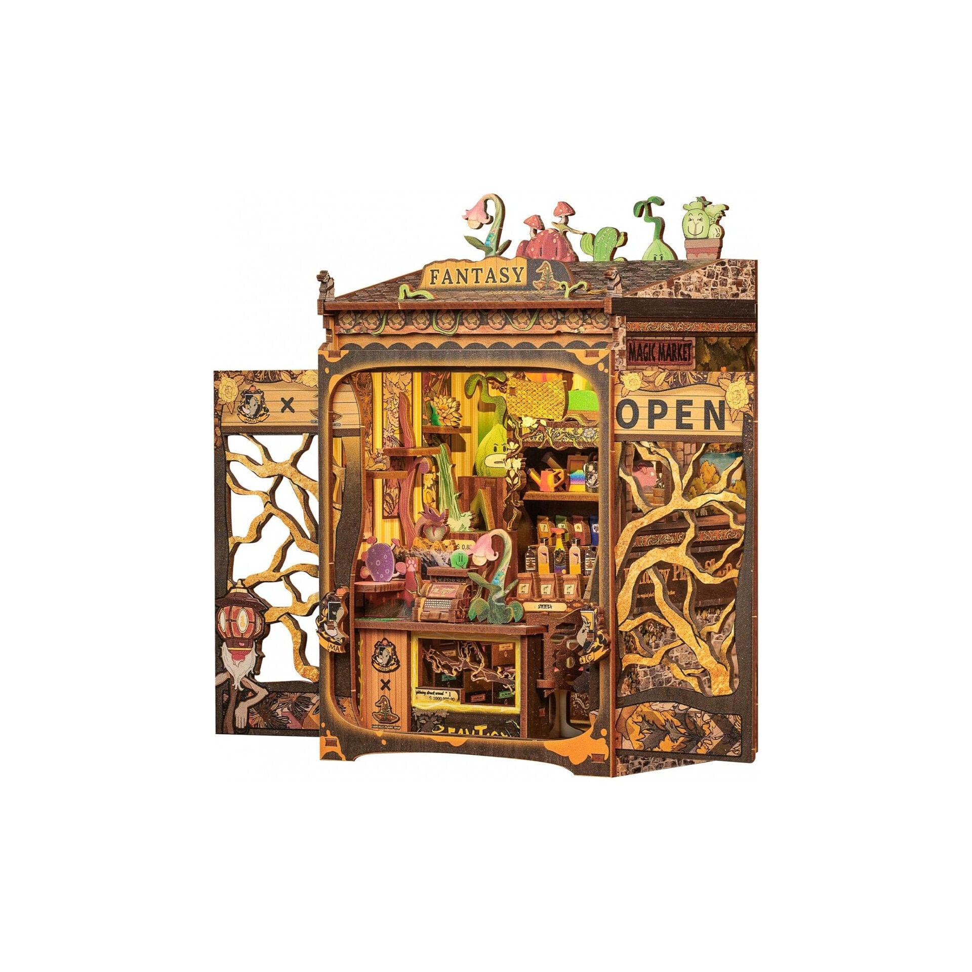 Puzzle 3D Cotor de carte DIY, Magician, Cu lumini LED, 282 piese