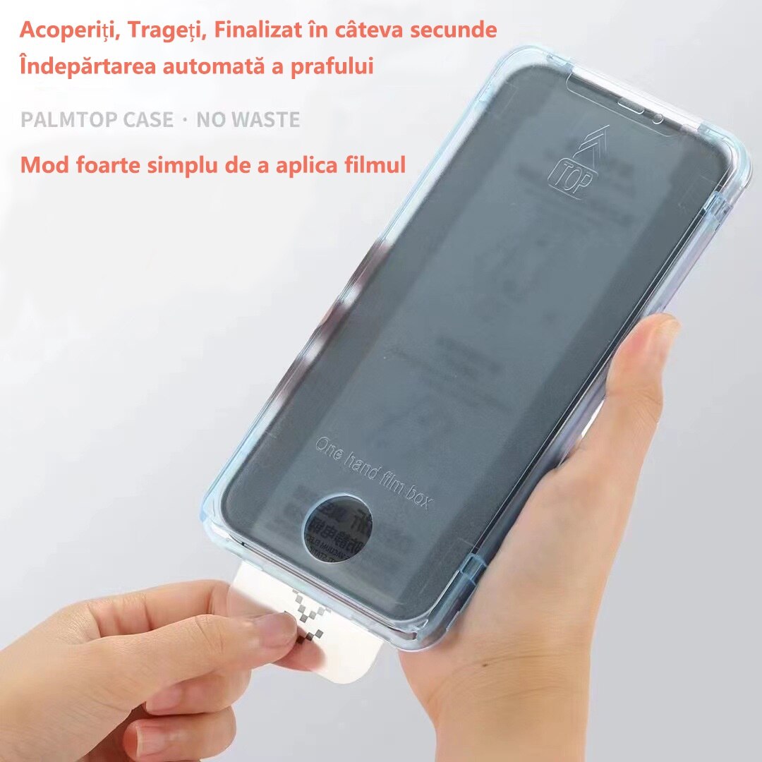 Folii de protectie telefoane, Protector de ecran HD, Sticla securizata, Anti-amprenta, 9H+, Pentru iPhone 15 Plus, Ultra-clear, Vine cu un dispozitiv simplu de instalare pentru o pozitionare precisa