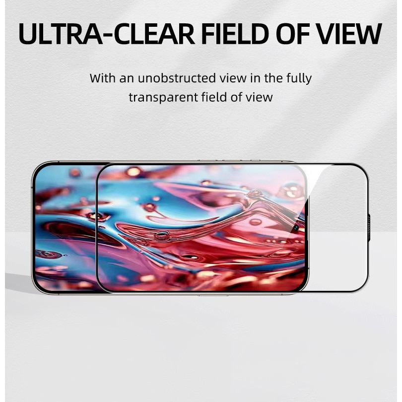 Folie sticla protectie telefon, pentru iphone 16 Plus, Privacy, Full Cover, Anti Zgarieturi, Anti-amprenta, Nu se va lipi stramb, Vine cu un dispozitiv simplu de instalare pentru o pozitionare precisa