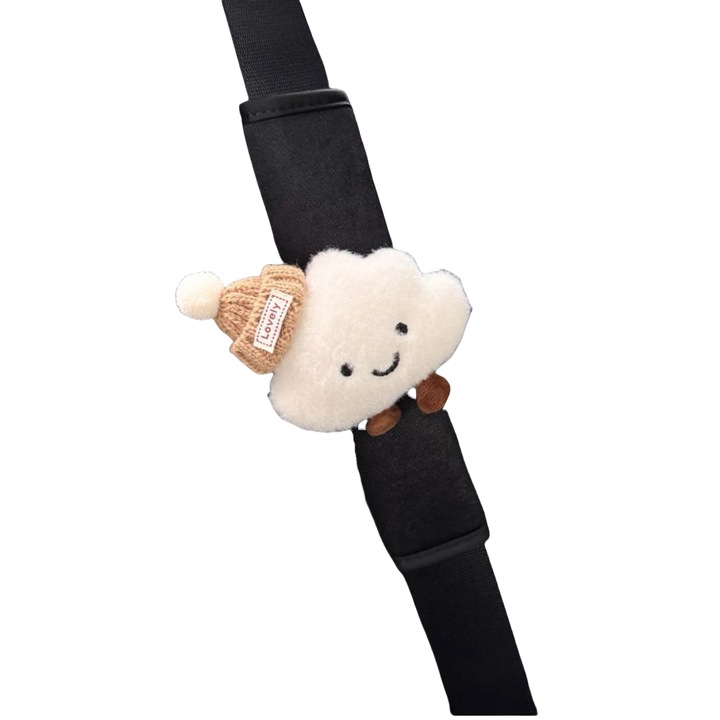 Protectie pentru centura auto, model nori, Maro