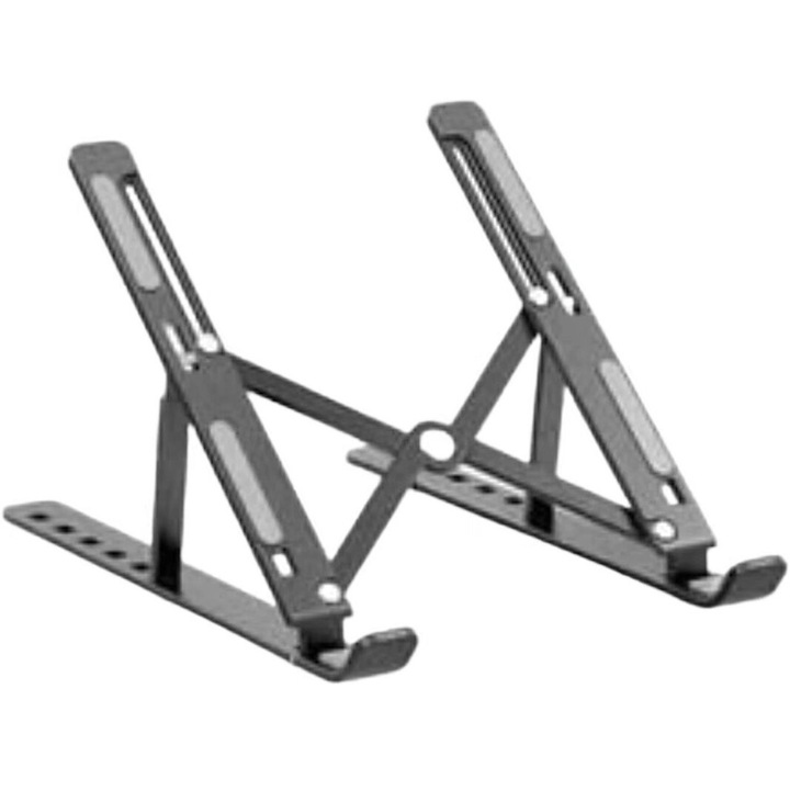 Suport laptop reglabil, aluminiu, gri, 24x17x15cm