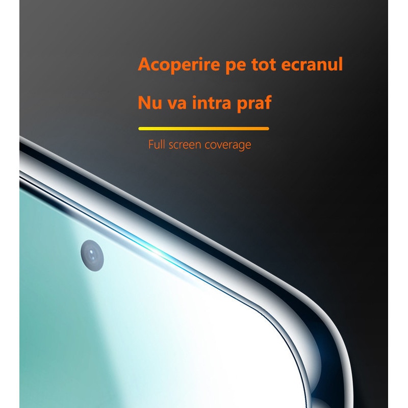 Folii de protectie telefoane, Protector de ecran HD, Full Cover, Anti Zgarieturi, Anti Socuri, Anti-amprenta, Pentru Samsung Galaxy A15, Vine cu un dispozitiv simplu de instalare pentru o pozitionare precisa