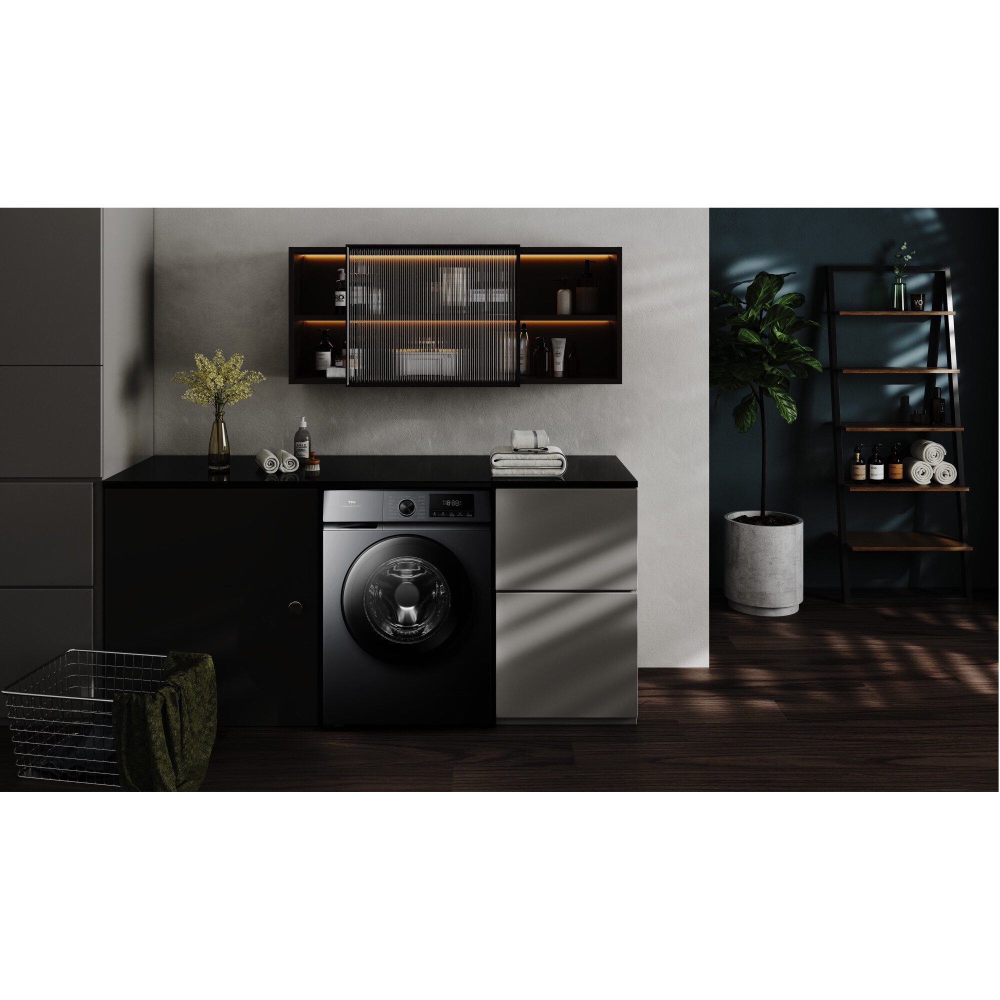 Masina de spalat rufe TCL FF1124SA0, 11 kg, 1400 RPM, Clasa A, Motor Inverter, Steam Wash, Drum Clean, Honeycomb Drum, Add Garment, Argintiu