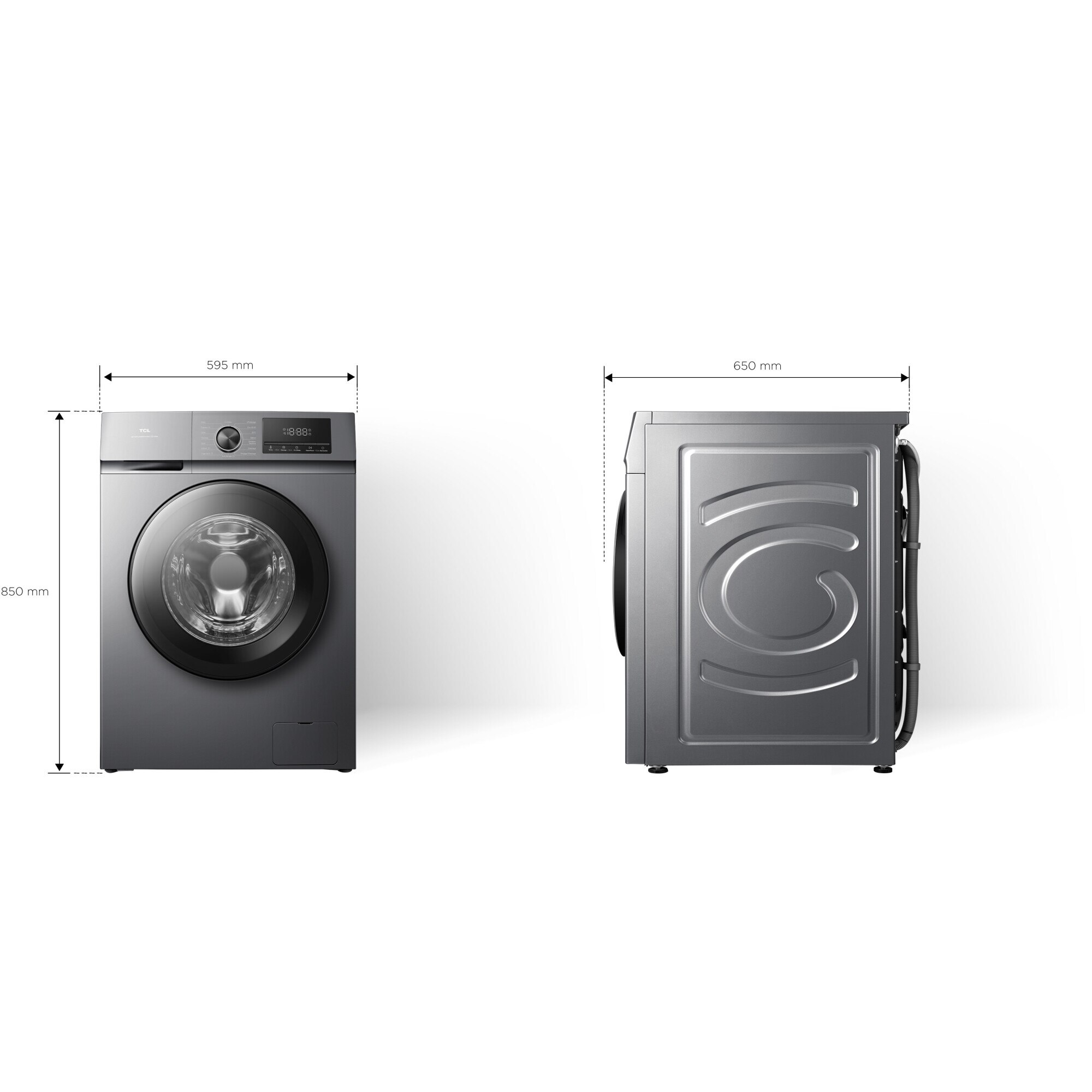 Masina de spalat rufe TCL FF1124SA0, 11 kg, 1400 RPM, Clasa A, Motor Inverter, Steam Wash, Drum Clean, Honeycomb Drum, Add Garment, Argintiu