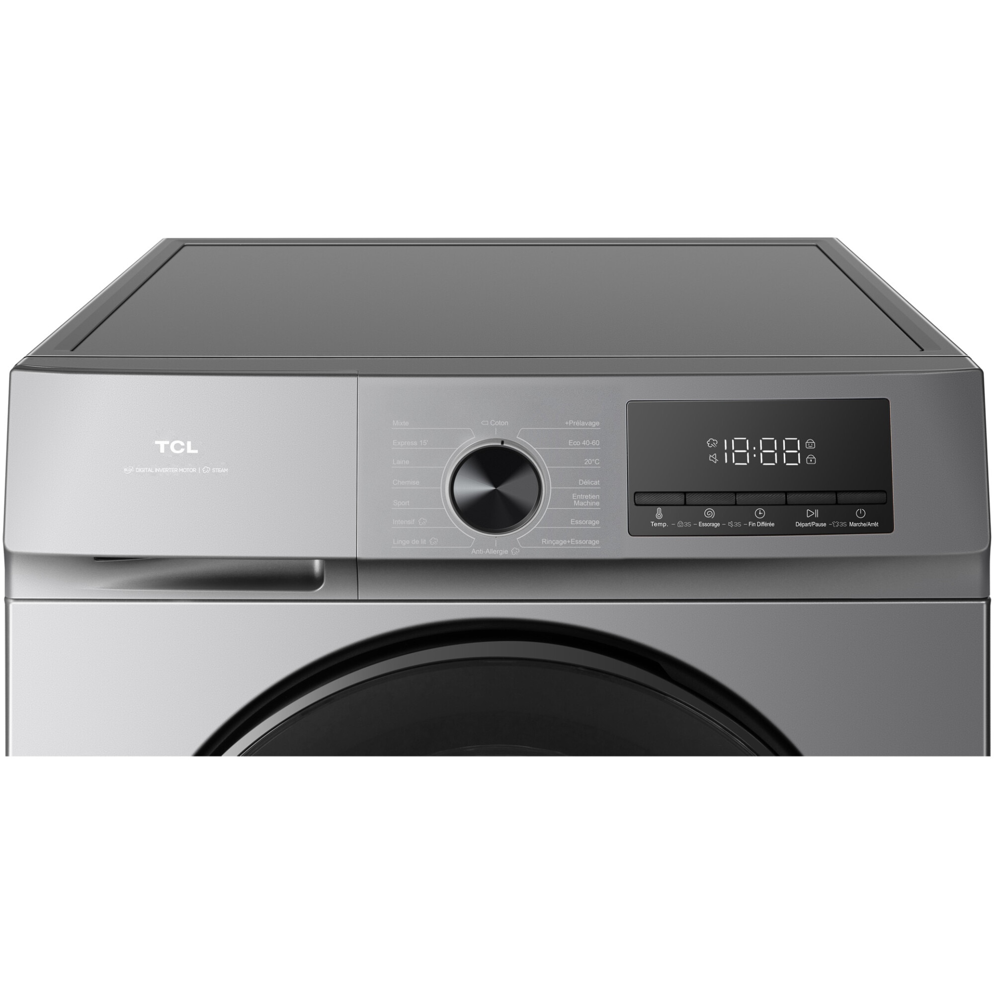 Masina de spalat rufe TCL FF1124SA0, 11 kg, 1400 RPM, Clasa A, Motor Inverter, Steam Wash, Drum Clean, Honeycomb Drum, Add Garment, Argintiu