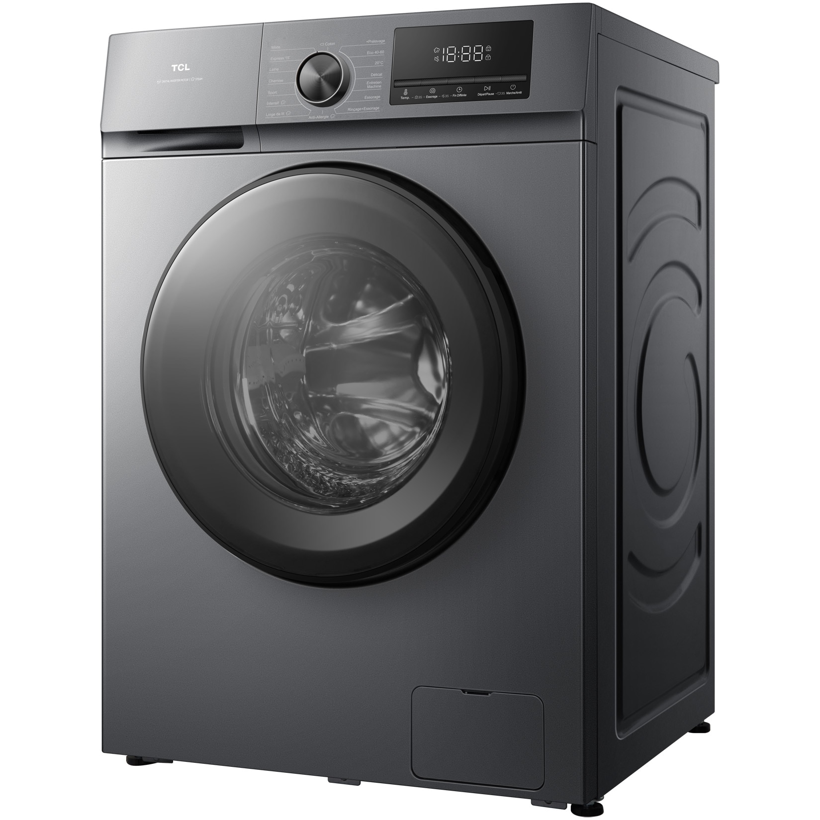 Masina de spalat rufe TCL FF1124SA0, 11 kg, 1400 RPM, Clasa A, Motor Inverter, Steam Wash, Drum Clean, Honeycomb Drum, Add Garment, Argintiu