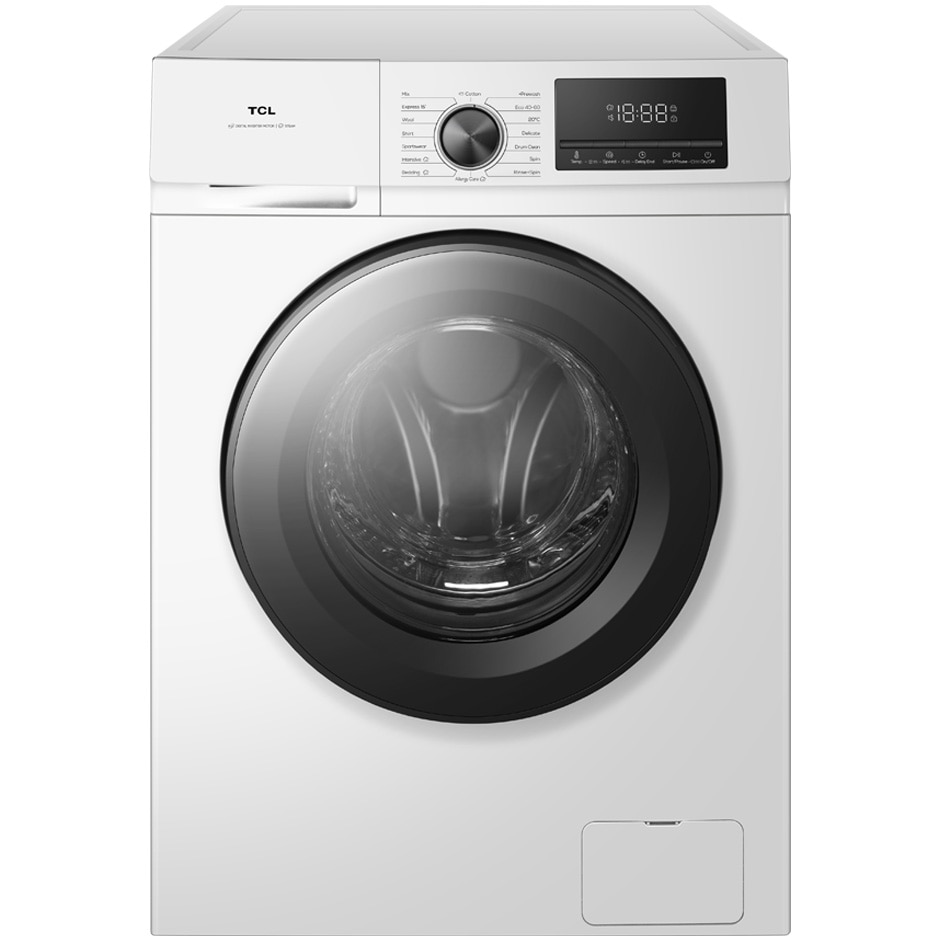 Masina de spalat rufe TCL FF1124WA0, 11 kg, 1400 RPM, Clasa A, Motor Inverter, Steam Wash, Drum Clean, Honeycomb Drum,Add Garment, Alb