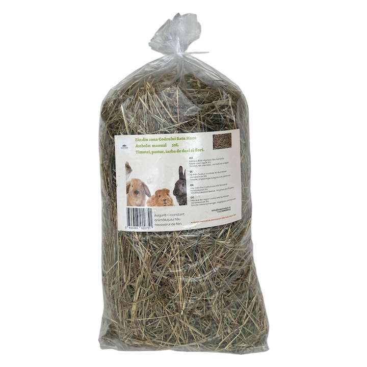 Fan din zona Codrului Satu Mare 30L, 1kg. pentru rozatoare, bogat in fibre, mixt de plante, ambalat manual