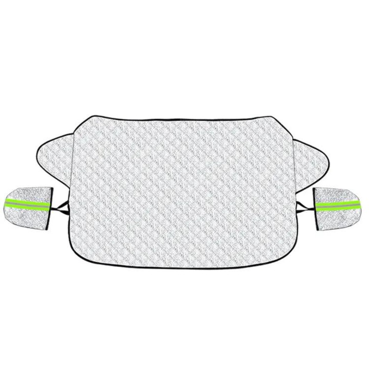 Husa auto, Livoyn, mata antizapada, impermeabila, argintiu/limon, dimensiuni universale