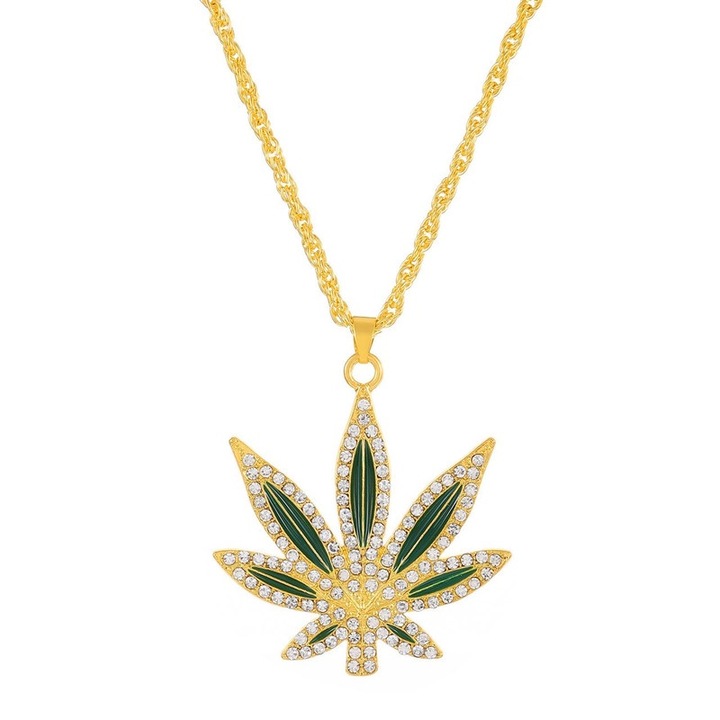 Férfi nyaklánc, ötvözet/cirkónium, arany