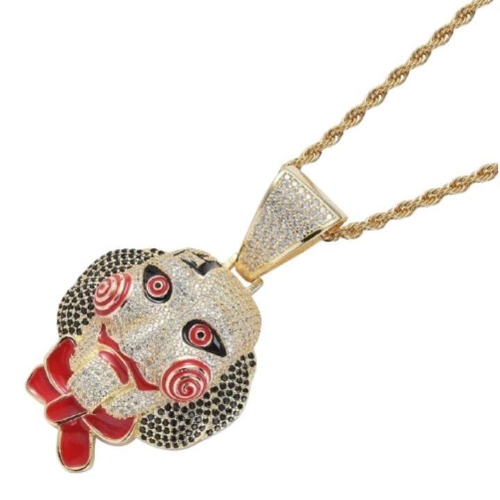 Férfi nyaklánc, cirkónium, arany