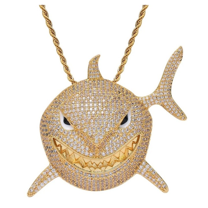 Férfi nyaklánc, cirkónium, arany