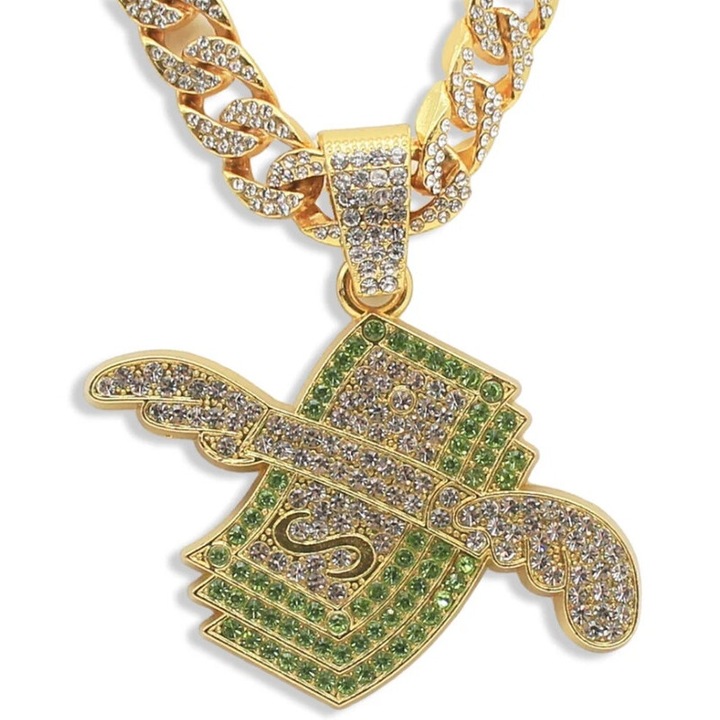 Férfi nyaklánc, cirkónium, arany