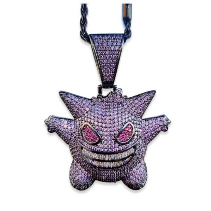 Férfi nyaklánc, cirkónium, lila