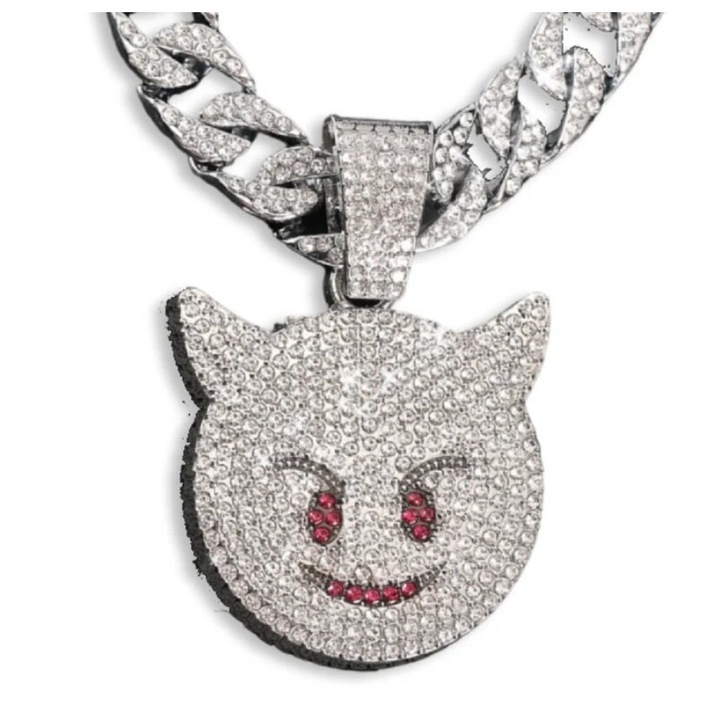 Férfi nyaklánc, cirkónium, ezüst