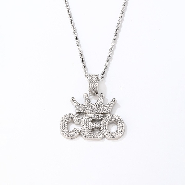 Férfi nyaklánc, cirkónium, ezüst