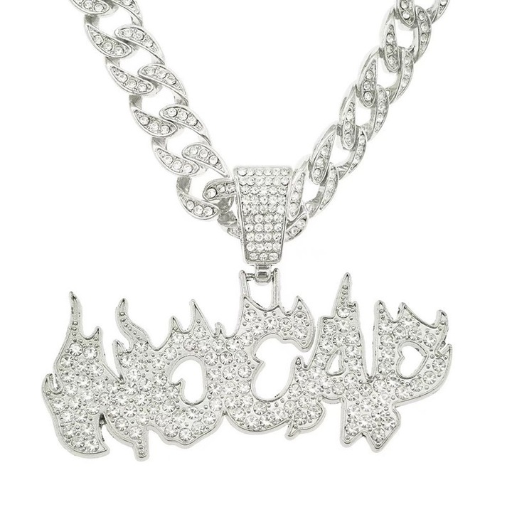 Férfi nyaklánc, cirkónium, ezüst