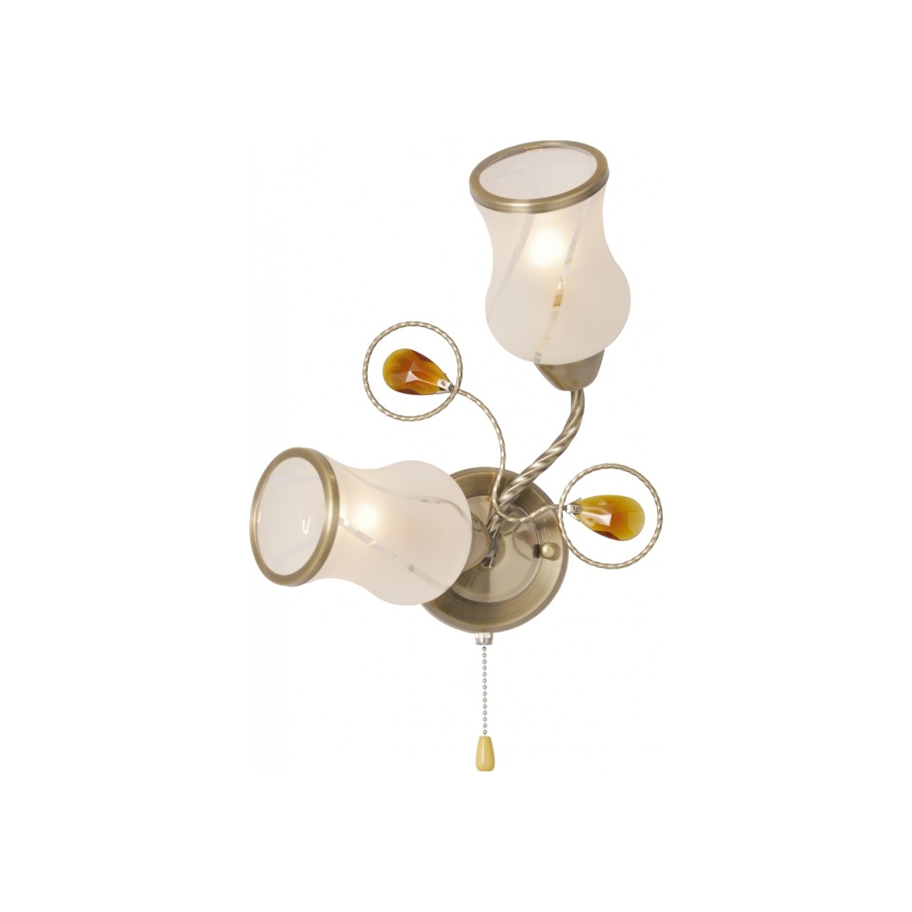 Aplica Burundi AP2 KL 7177 Klausen, corp bronz satin, abajur alb, 2x E14