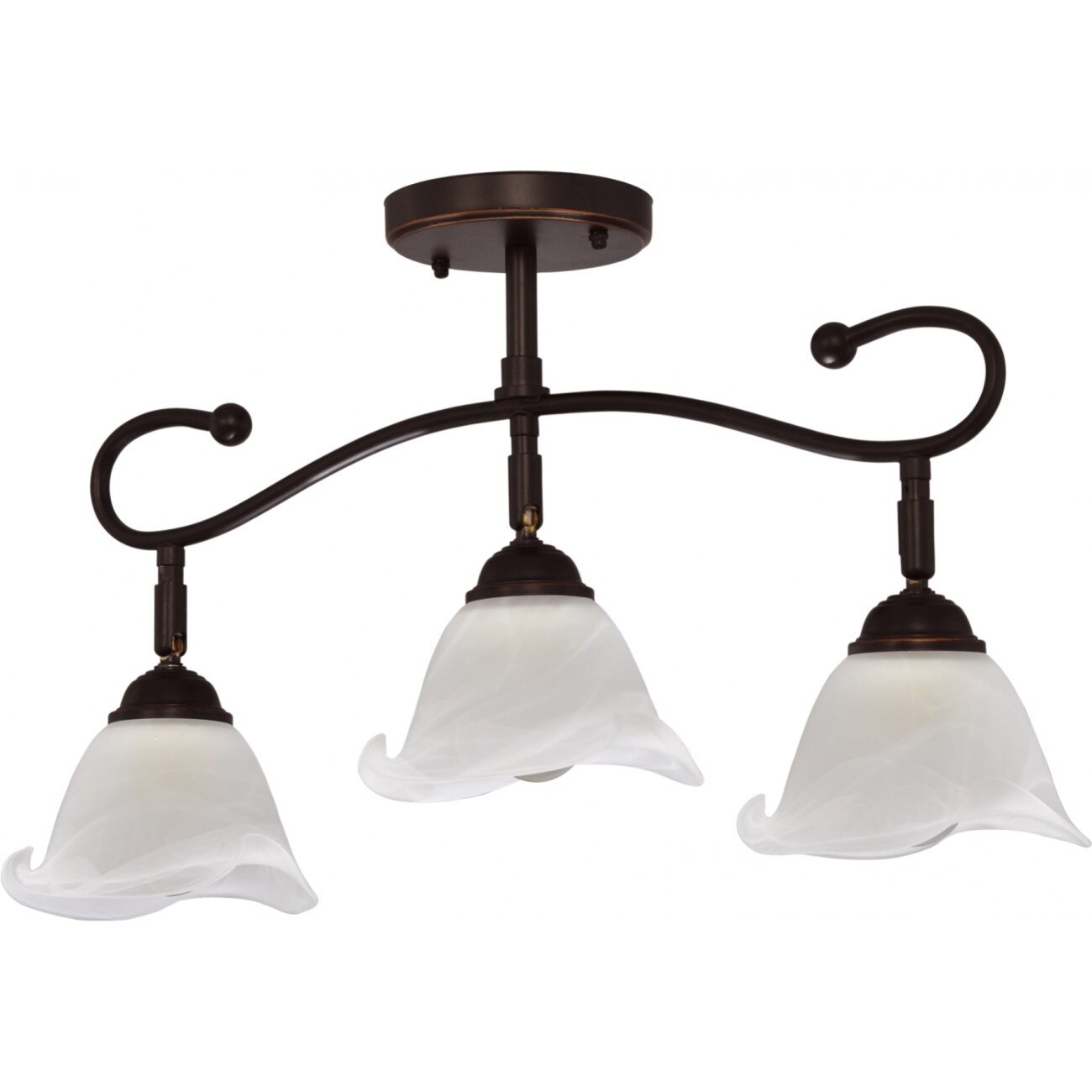 Plafoniera Frezia PL3 KL 2702, corp metal negru, abajur alb, 3xE27