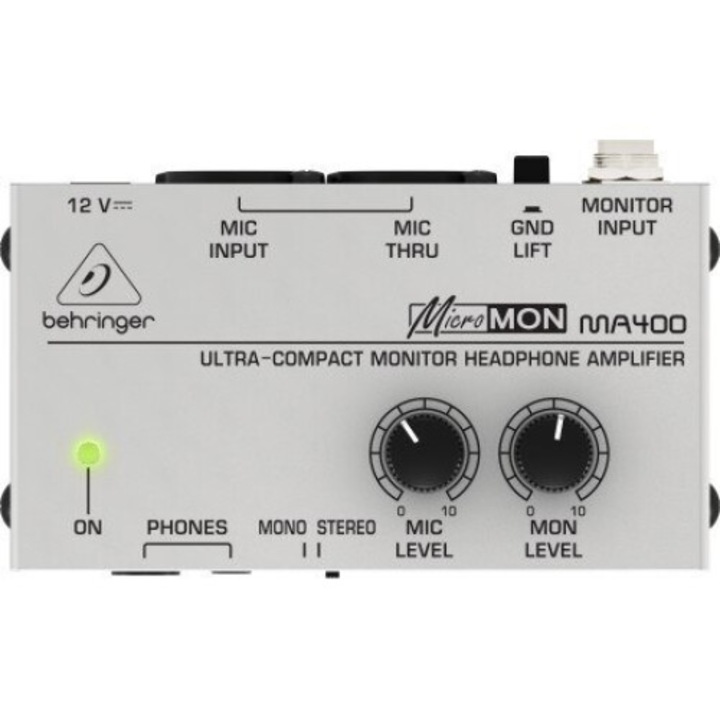 Amplificator casti Behringer MA400, 3.5mm, 130x64x193mm, 380g