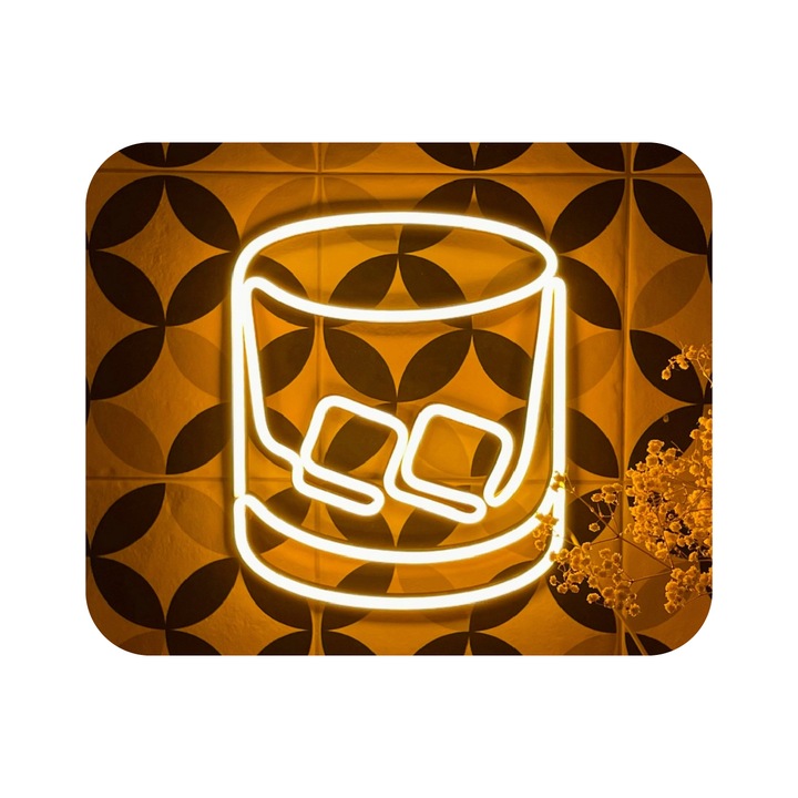 Semn luminos LED neon personalizat, 38cm, multicolor, adaptor si telecomanda inclusa, set pentru baruri si restaurante