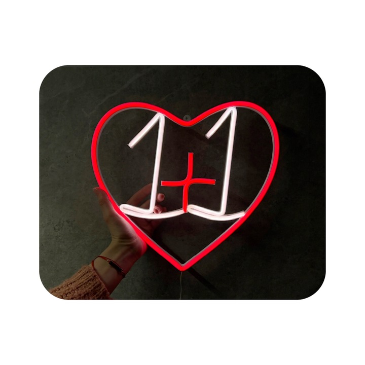 Semn luminos LED neon personalizat, 45x45cm, multicolor, adaptor si telecomanda inclusa