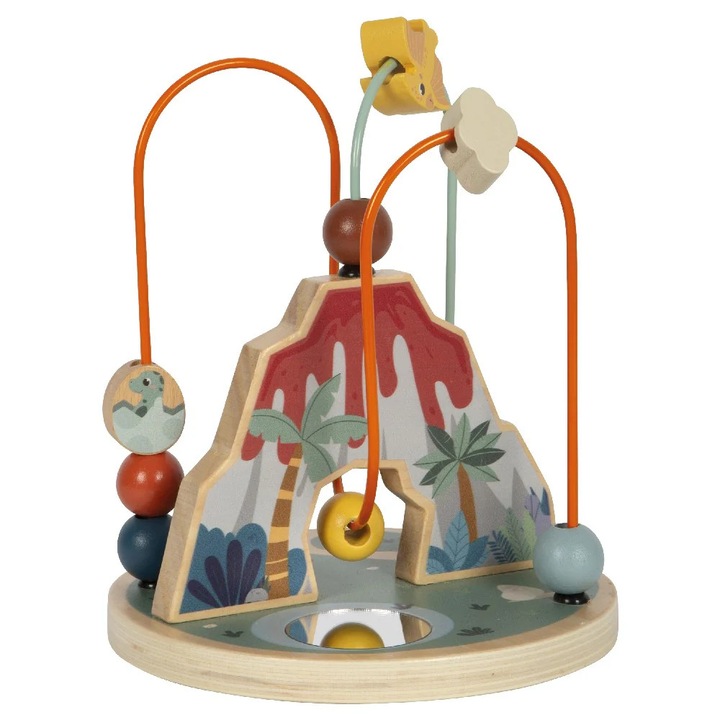 Образователна игра, Лабиринт от мъниста с динозаври, Малко стъпало, FSC, 12+ месеца