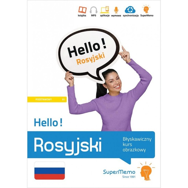 Hello! Rosyjski, Błyskawiczny kurs obrazkowy A1 - Natalia Wajda