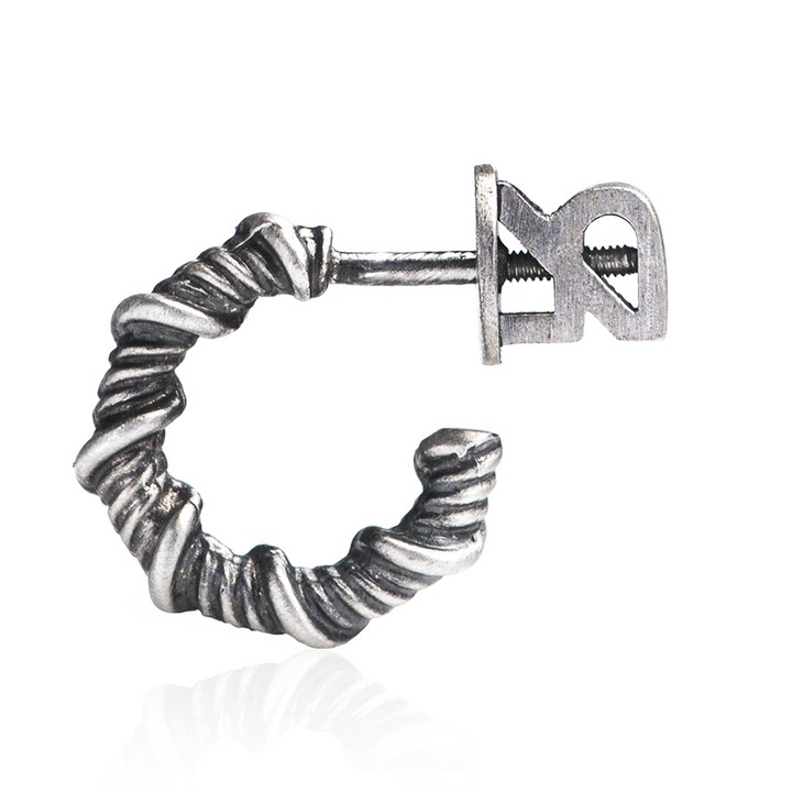 REYTEL TAIFUN ezüst monofülbevaló férfiaknak, dinamikus dizájn, az erő szimbóluma