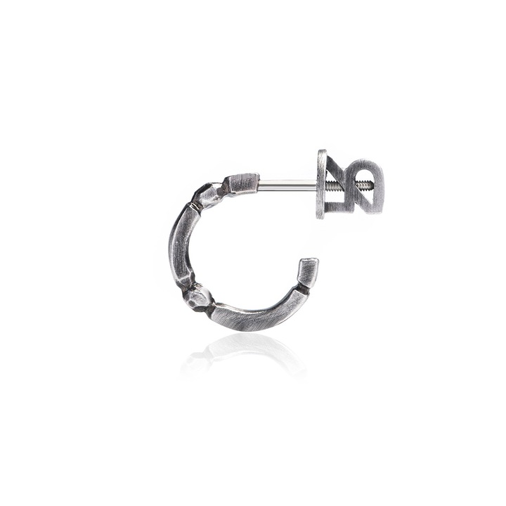 BAZE fülbevaló, REYTEL, ezüst, minimalista design, férfiaknak