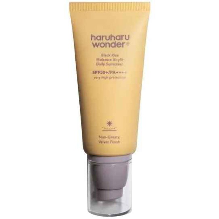 Слънцезащитен крем Haruharu Wonder, Лек, С екстракт от черен ориз, SPF 50+ PA++++, Матово покритие, 50 мл