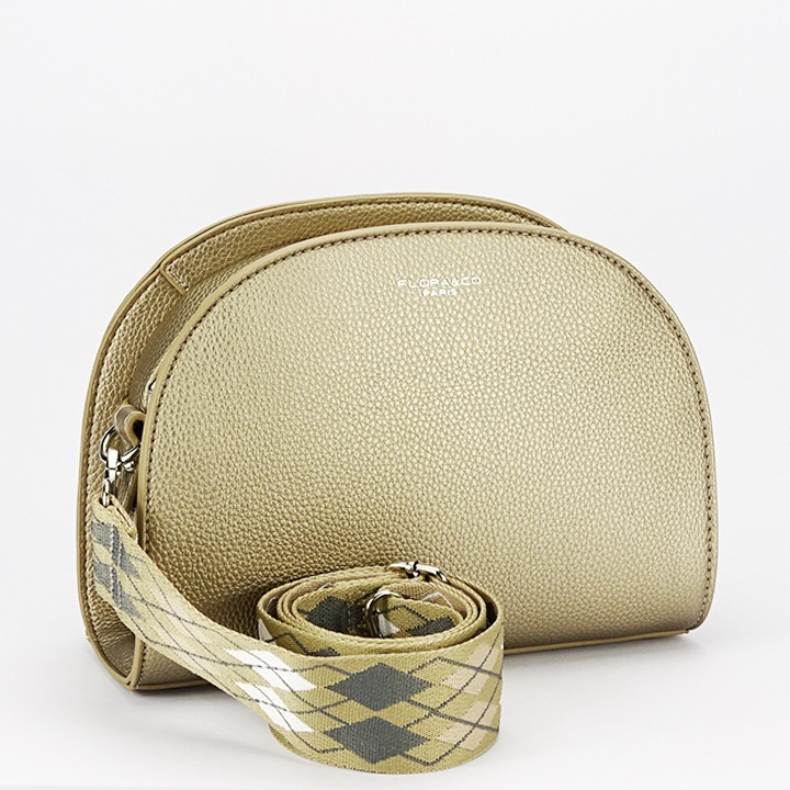 Дамска полукръгла чанта B-H3688, Бронз, 19x24x9