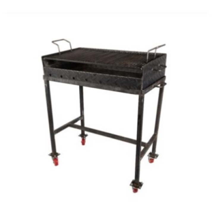 Gratar pe roti 70 x 42 x 85 cm cu tabla striata 3 mm