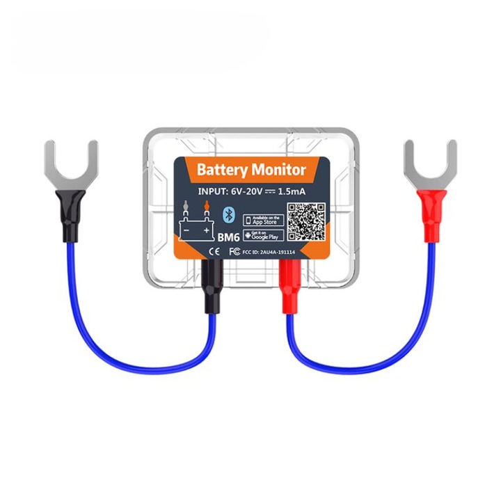 Akkumulátor teszter BM6 autó/motorkerékpár 6-20V, útvonal figyelés, Bluetooth 4.2, iOS/Android kompatibilis, IP67