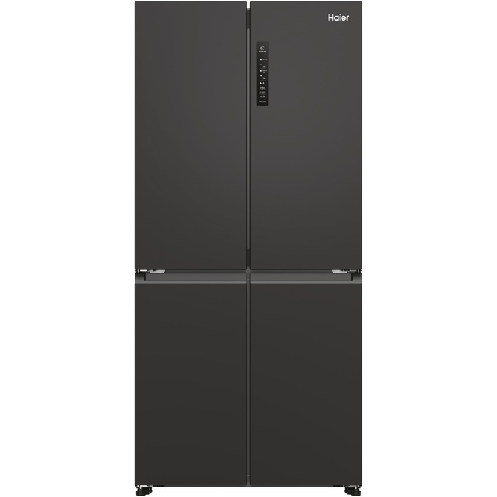 Haier HCR3818ENPT Side by side hűtőszekrény, 467l, Total No Frost, SuperCooling, SuperFreezing, H: 180cm, Fekete