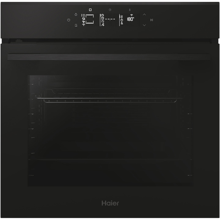 Фурна за вграждане Haier H6 ID46G5HTB, Електрическа, 78 л, Wi-Fi, Aqua Activa/Hydro Easy cleaning, Softclose&Softopen, Click&Clean, Клас A++, Черен