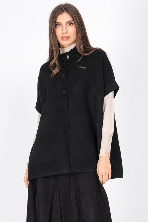 Cardigan chic tricotat Negru Roh BR2837, Onesize