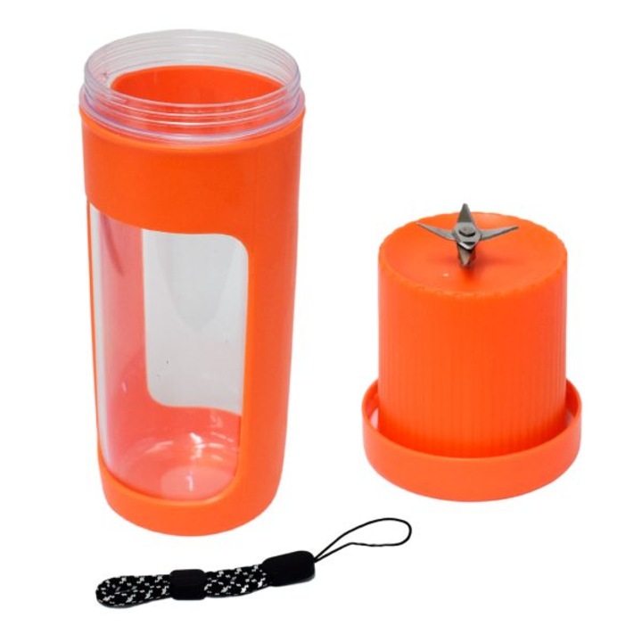 Преносим блендер, Zola®, USB, 2000 mAh, неръждаема стомана, 450 мл, 25W, 17.5x7 см, оранжев